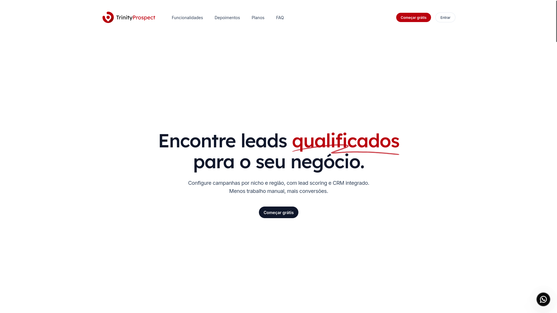 TrinityProspect - Landing page